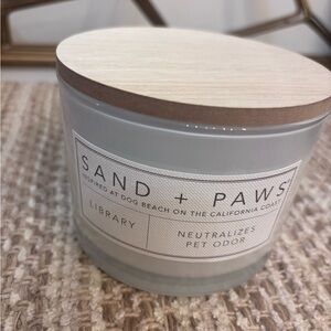 Library Candle with Wooden Lid- Sand + Fog